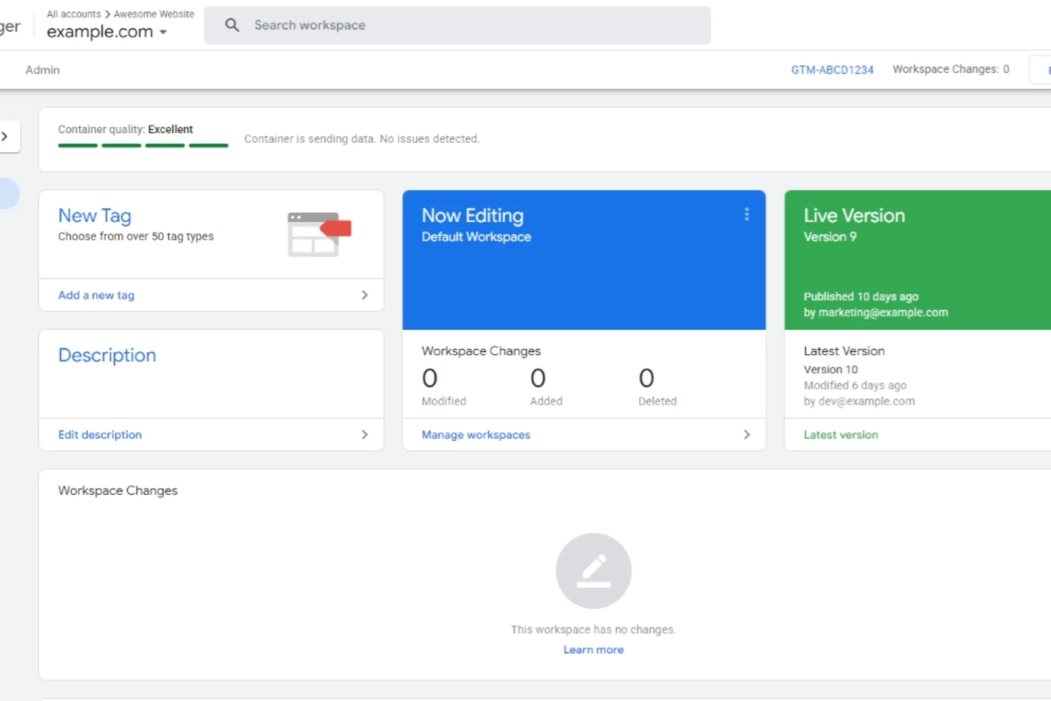 Google Tag Manager Interface